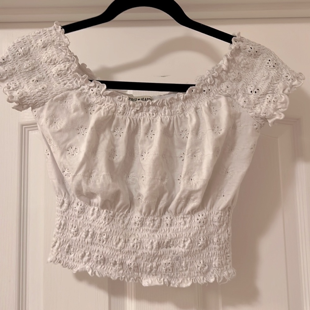 White Crop Top - Medium- by Inspired Hearts